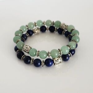 Aventurine and Lapis Lazuli Stretch Bracelets